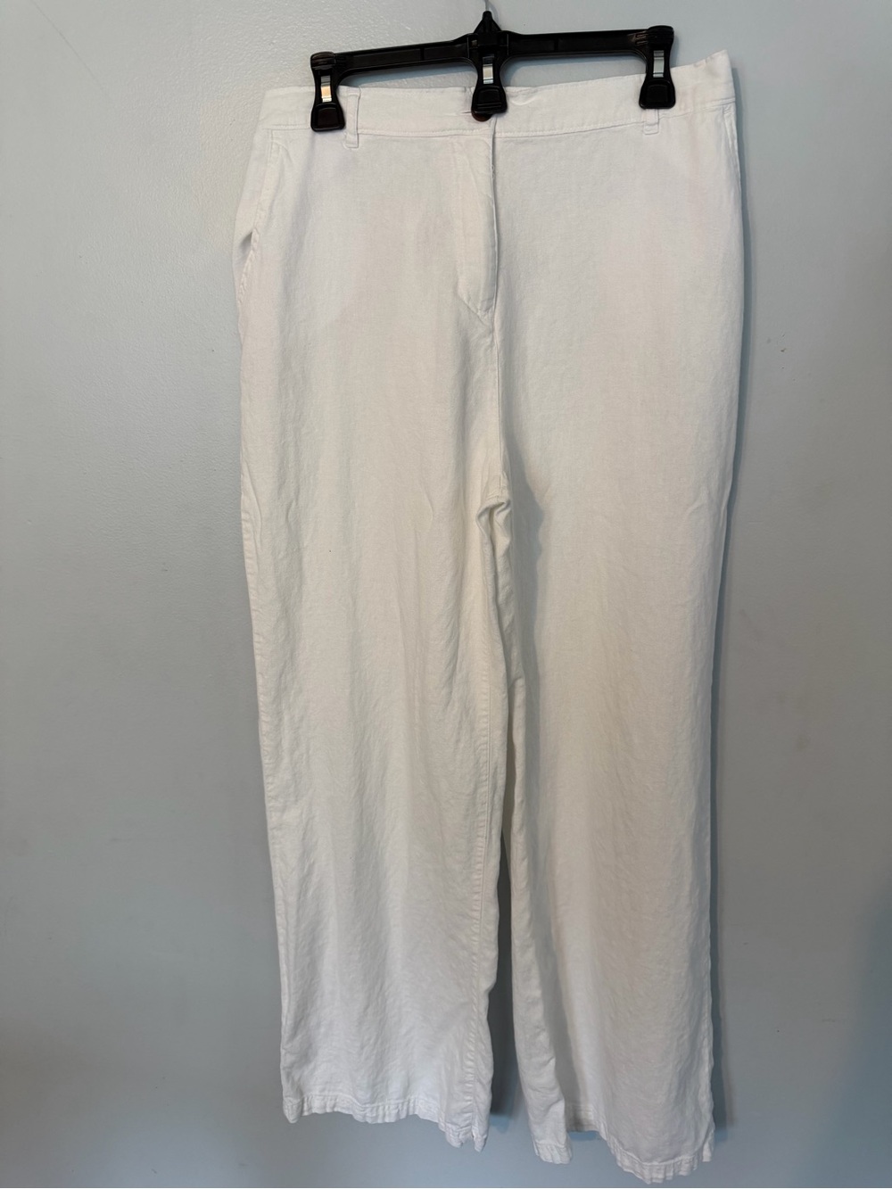 Love Tree White Wide-Leg Linen Blend Trousers